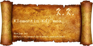 Klementis Kámea névjegykártya